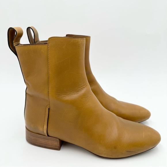 Chloe Pull Tab Leather Ankle Boots